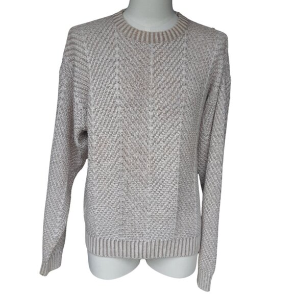 Eddie Bauer SZ M 100% Cotton Beige Men's Crew Neck Pullover Sweater - Picture 1 of 14